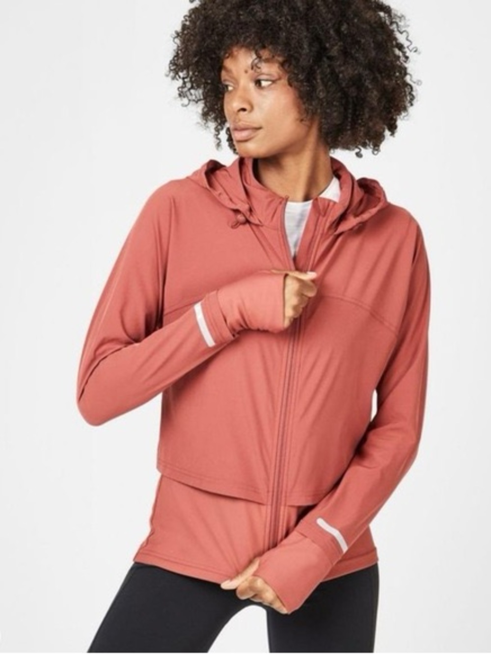 Sweaty Betty Fast Track Jacket sz M Dusty Rose